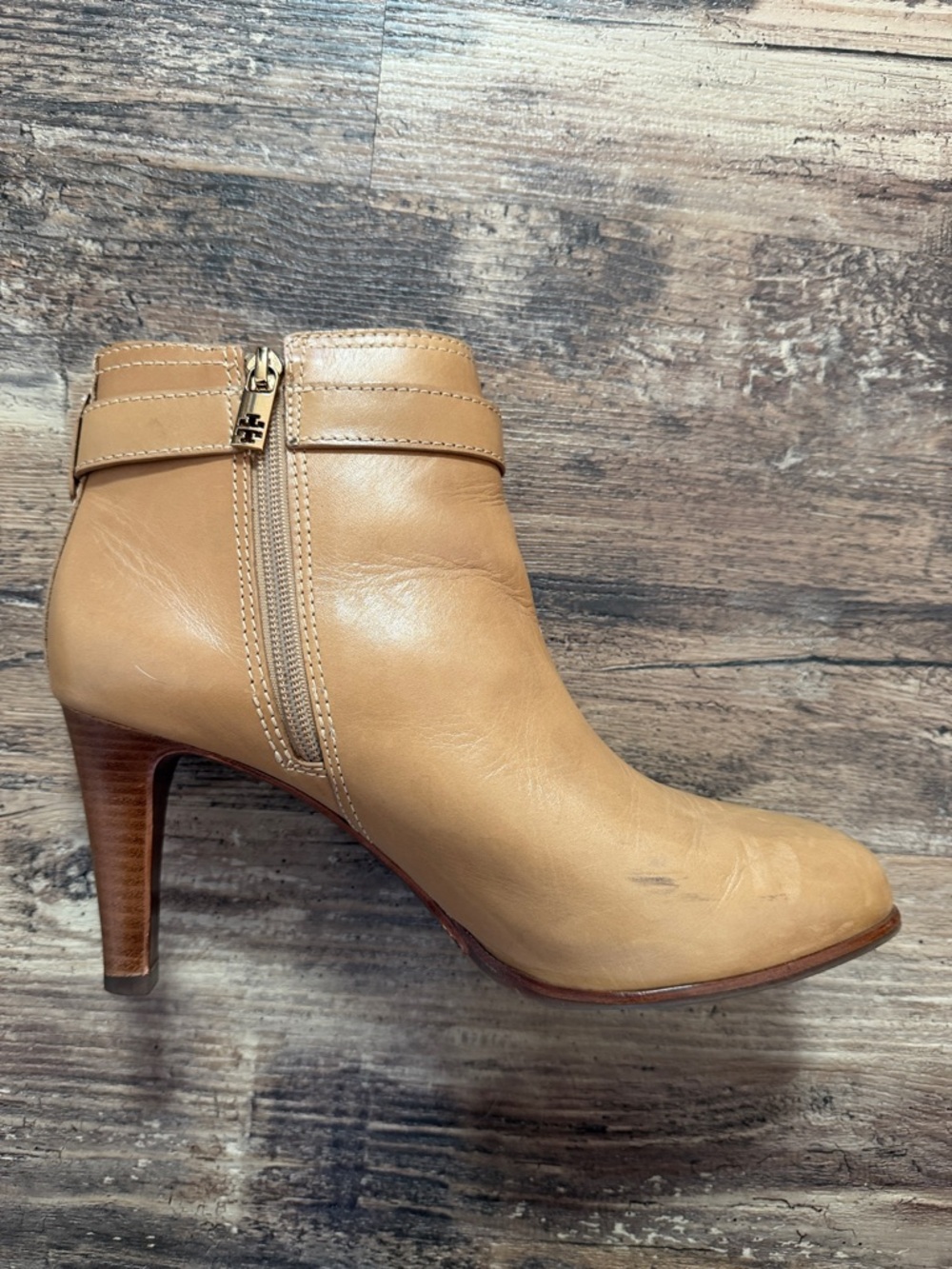 Women's Tory Burch Booties Bristol High-Heel Almond size 9.5 - Picture 6 of 10